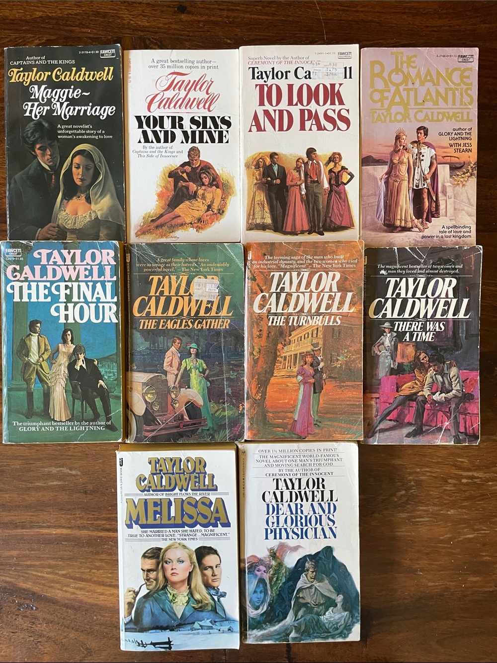 10 Taylor Caldwell Vintage Paperback Books Bundle Lot Set of Ten